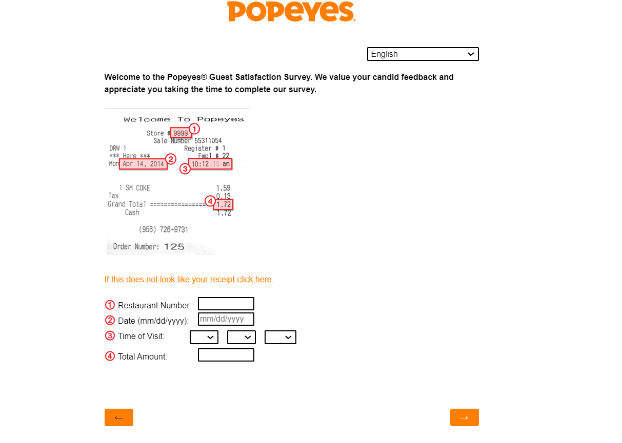TellPopeyes – Official Popeyes Survey at www.tellpopeyes 